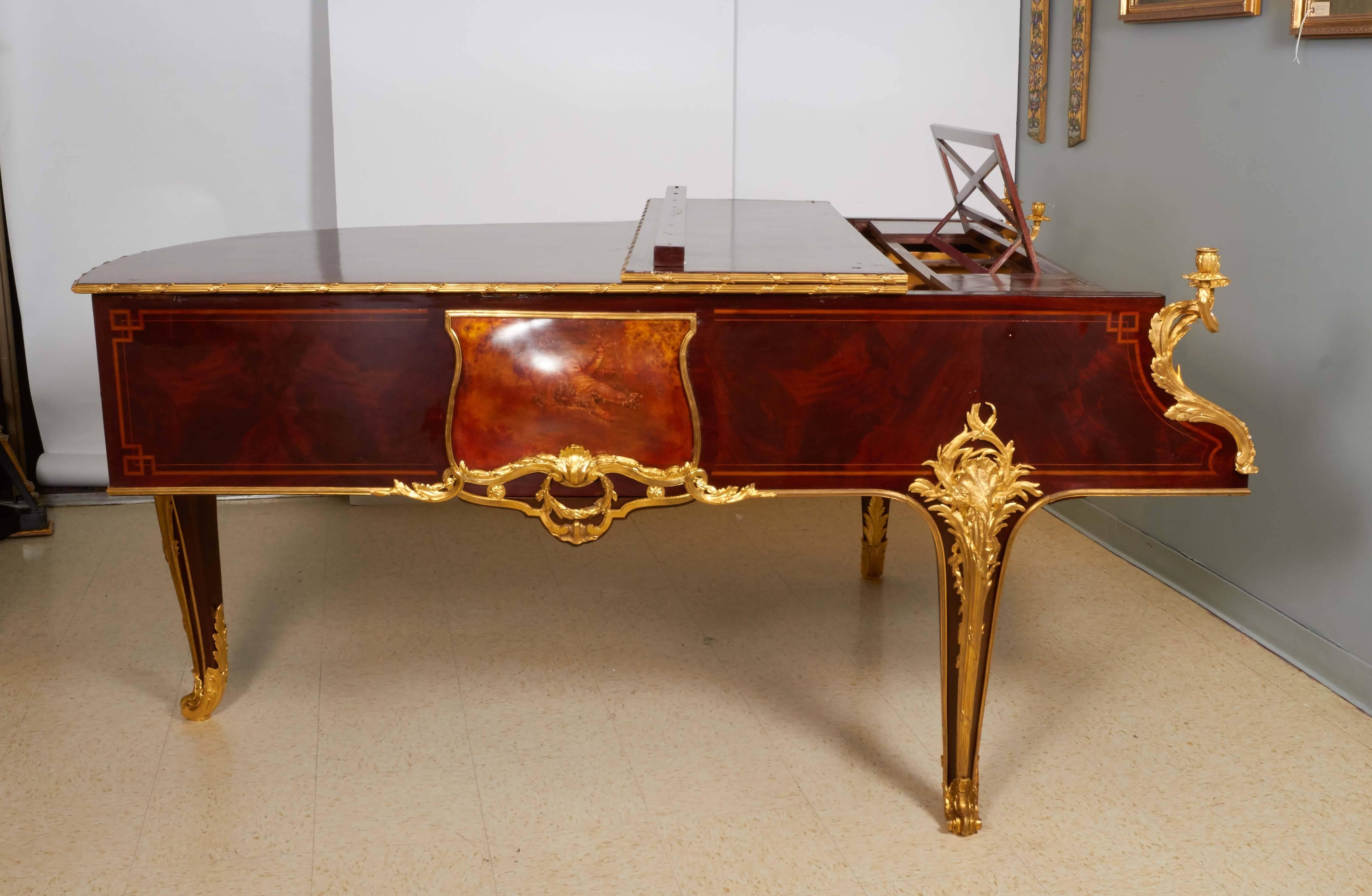 Bronze French Ormolu-Mounted Kingwood and Vernis Martin Piano by Pleyel and Barbedienne