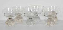 Set of Six Swedish Crystal Champagne Glasses or Dessert Bowls