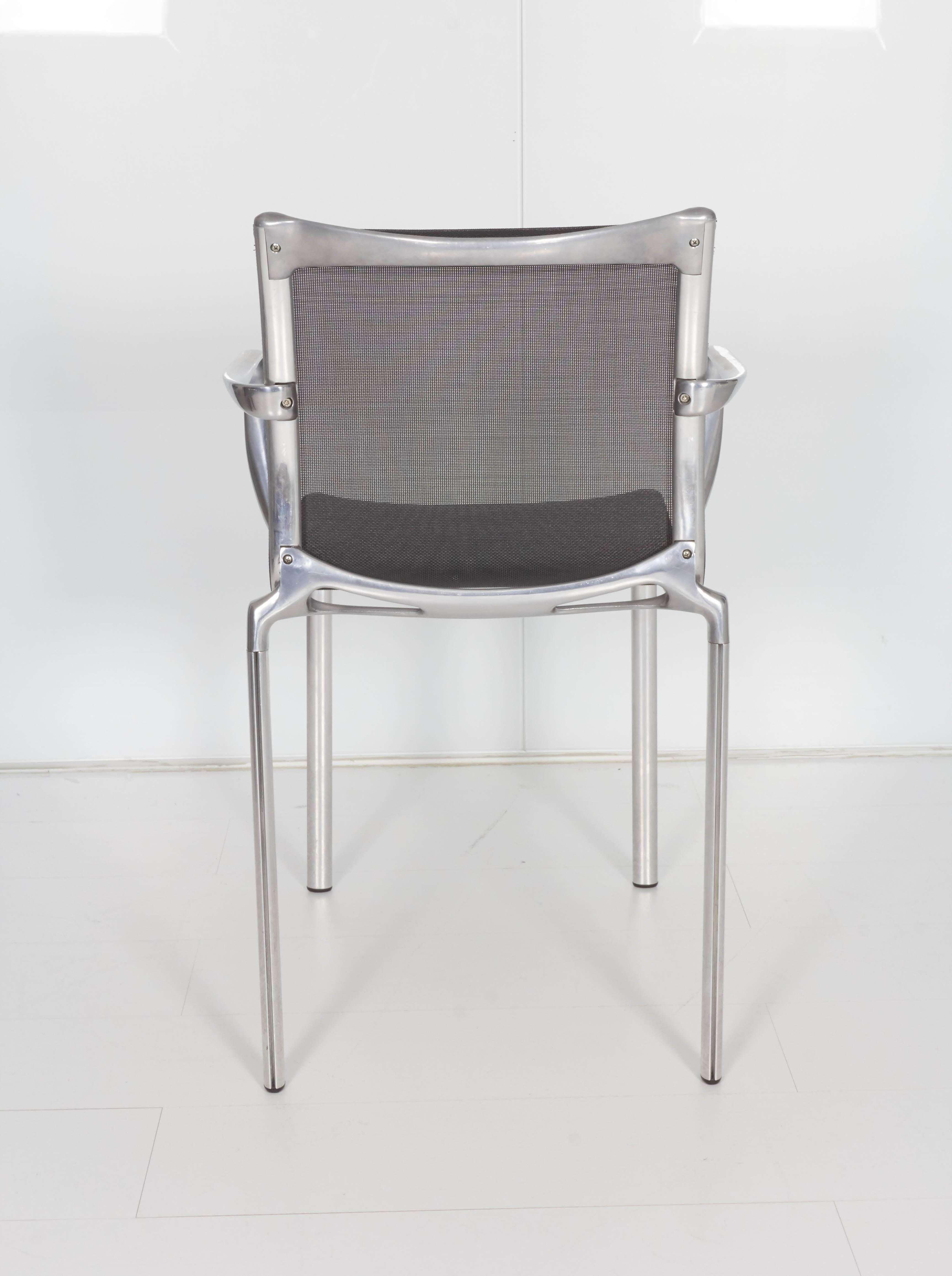 Contemporary Steel Frame Arm and Side Chair For Sale