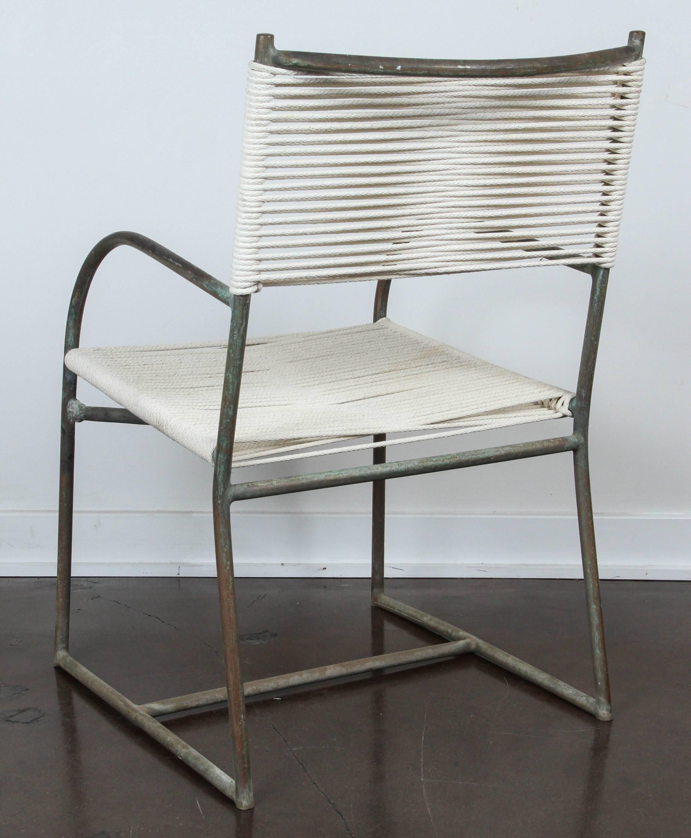 Bronze Set of Eight Walter Lamb Dining Chairs