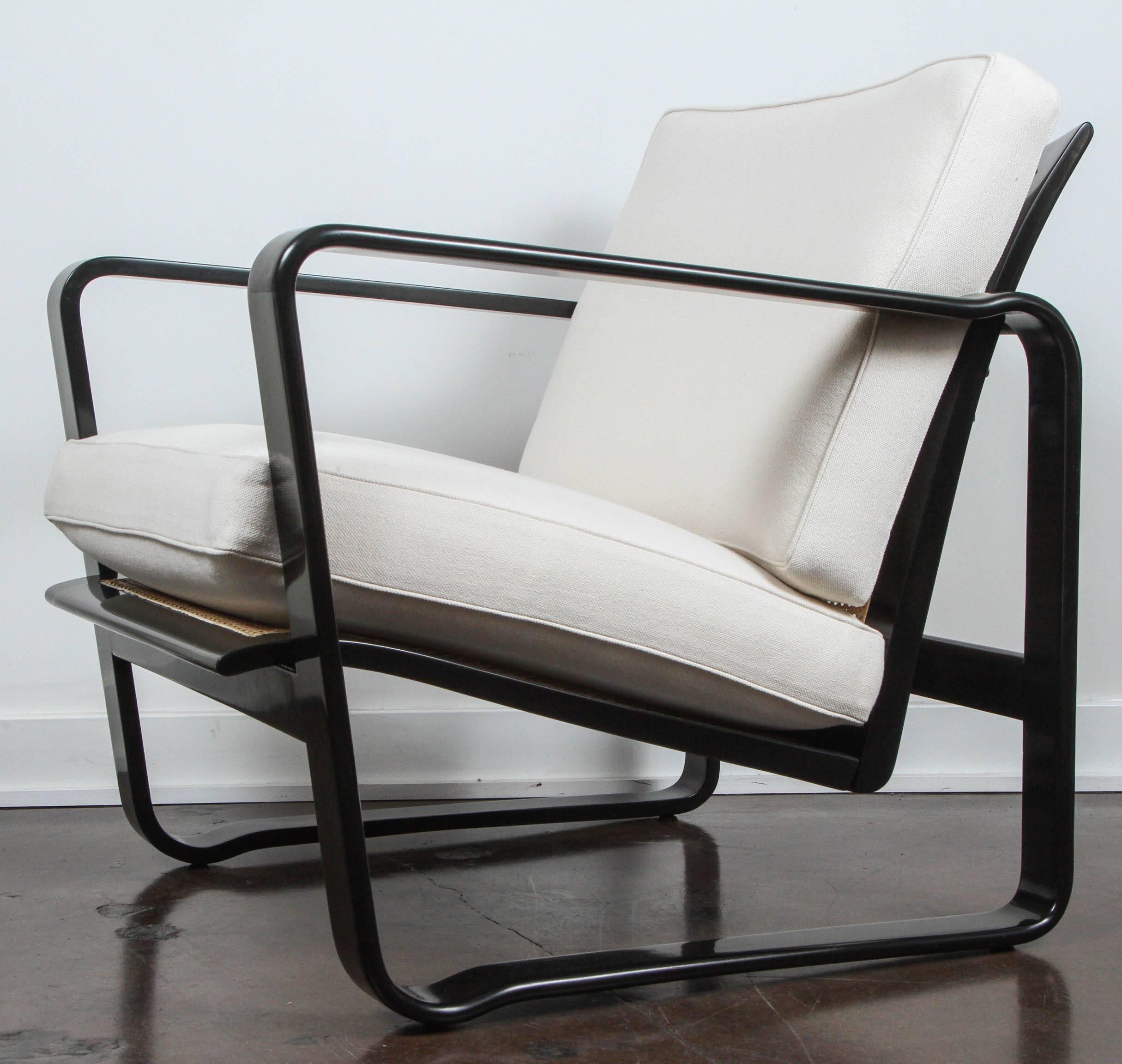 Pair of Adjustable Modern Morris Chairs by Edward Wormley, Model No. 4731 In Good Condition In Los Angeles, CA