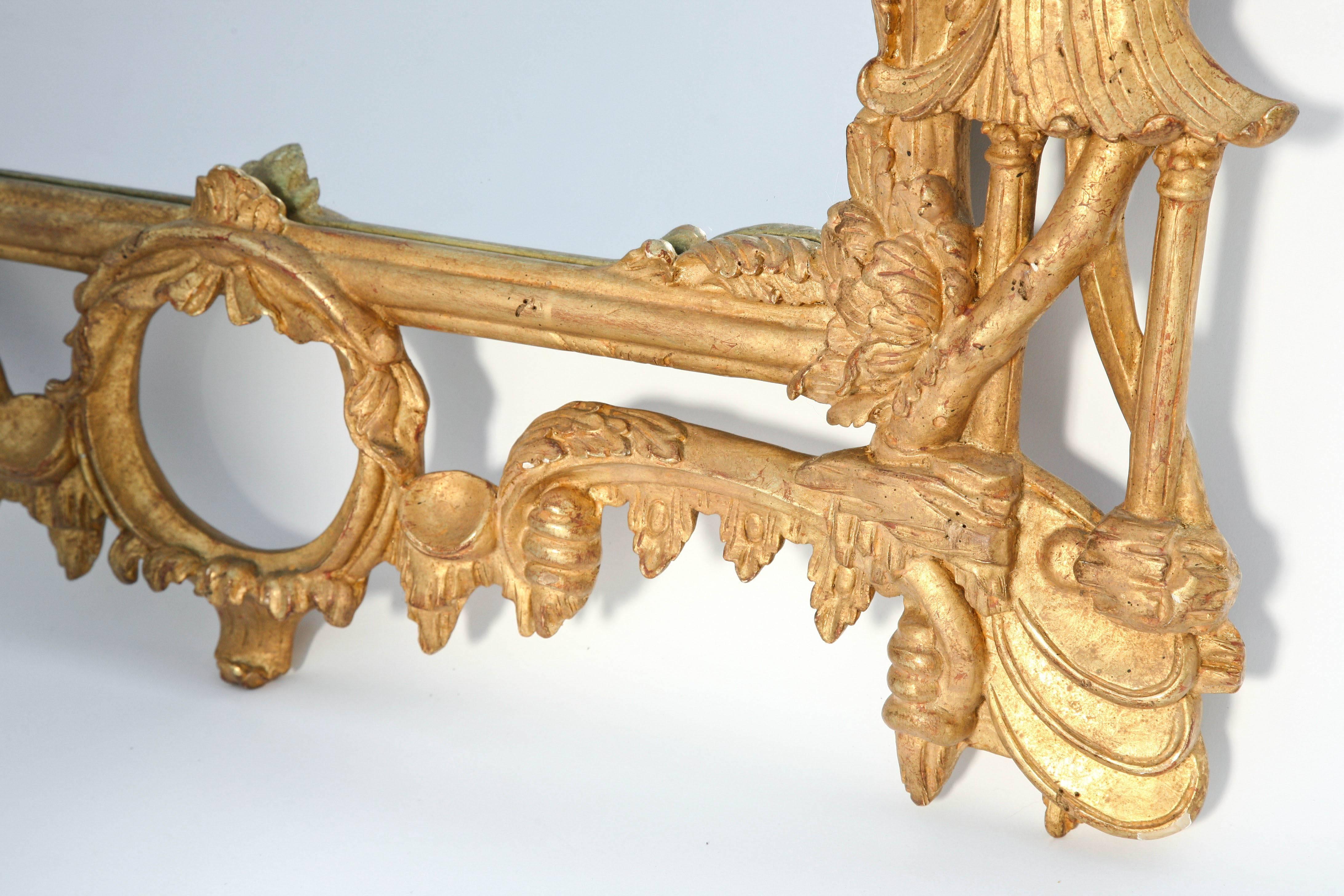 Italian Opposing Pair of Carved Giltwood George III Mirrors