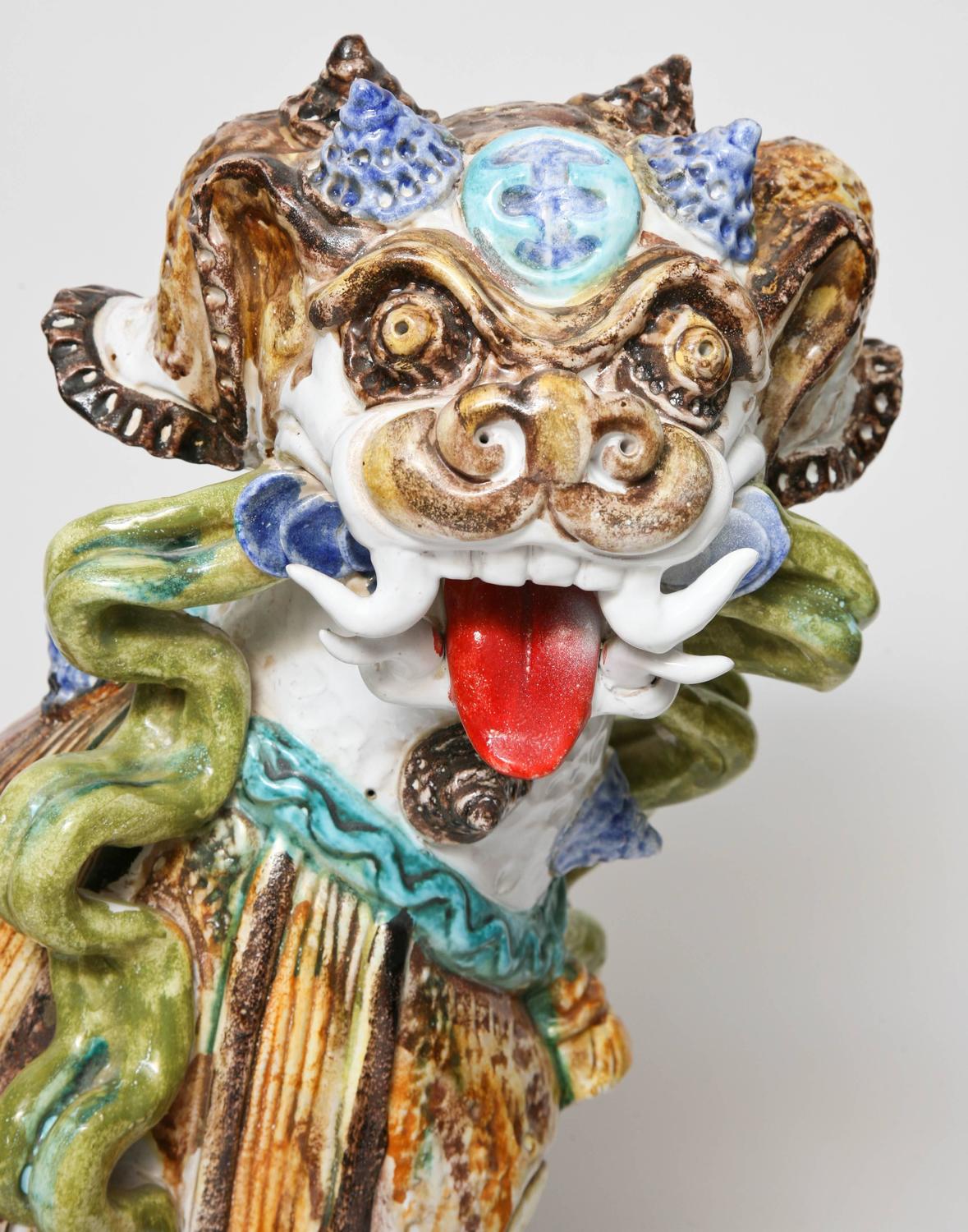 Pair of MidCentury Chinese Foo Dogs For Sale at 1stdibs