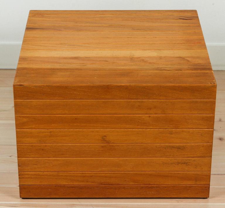 Custom Oak Cube Table by Forms and Surfaces For Sale at 1stDibs