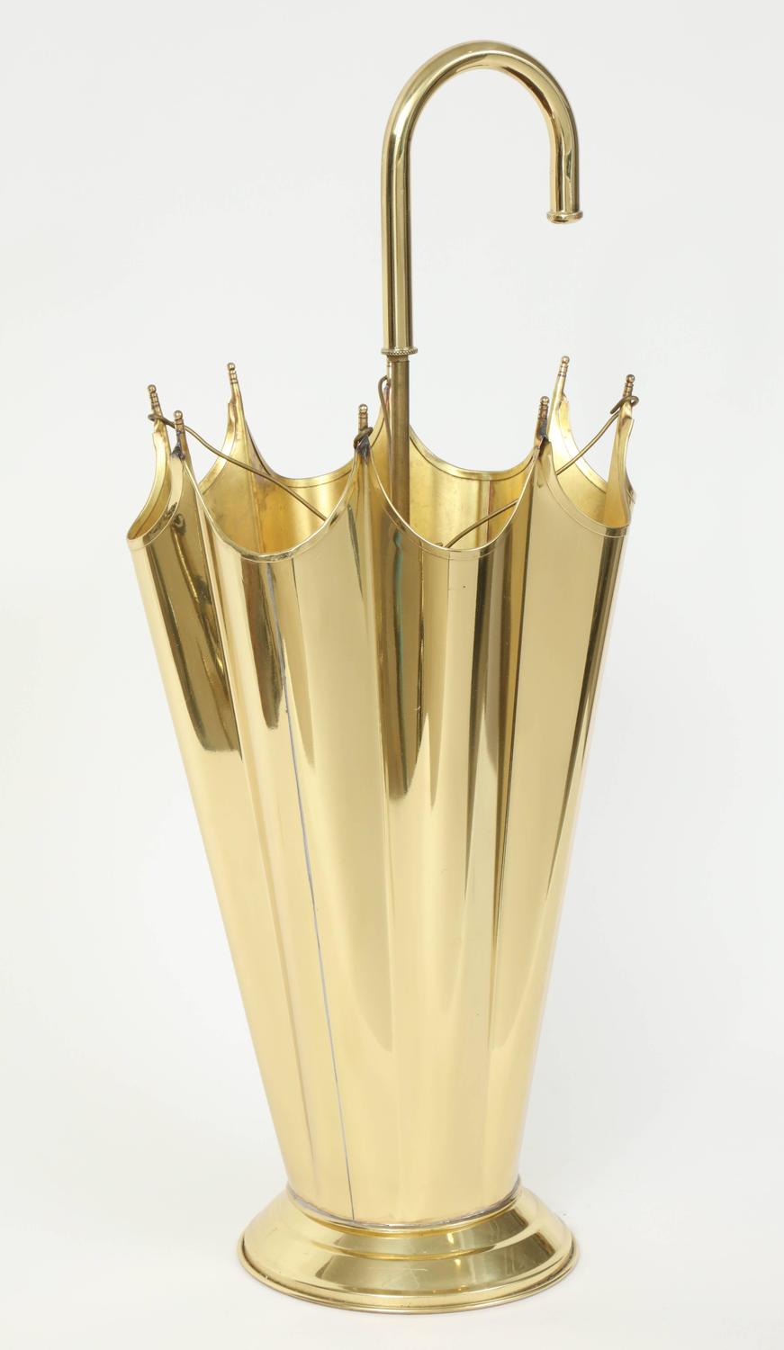 Italian Brass Umbrella Holder For Sale at 1stdibs