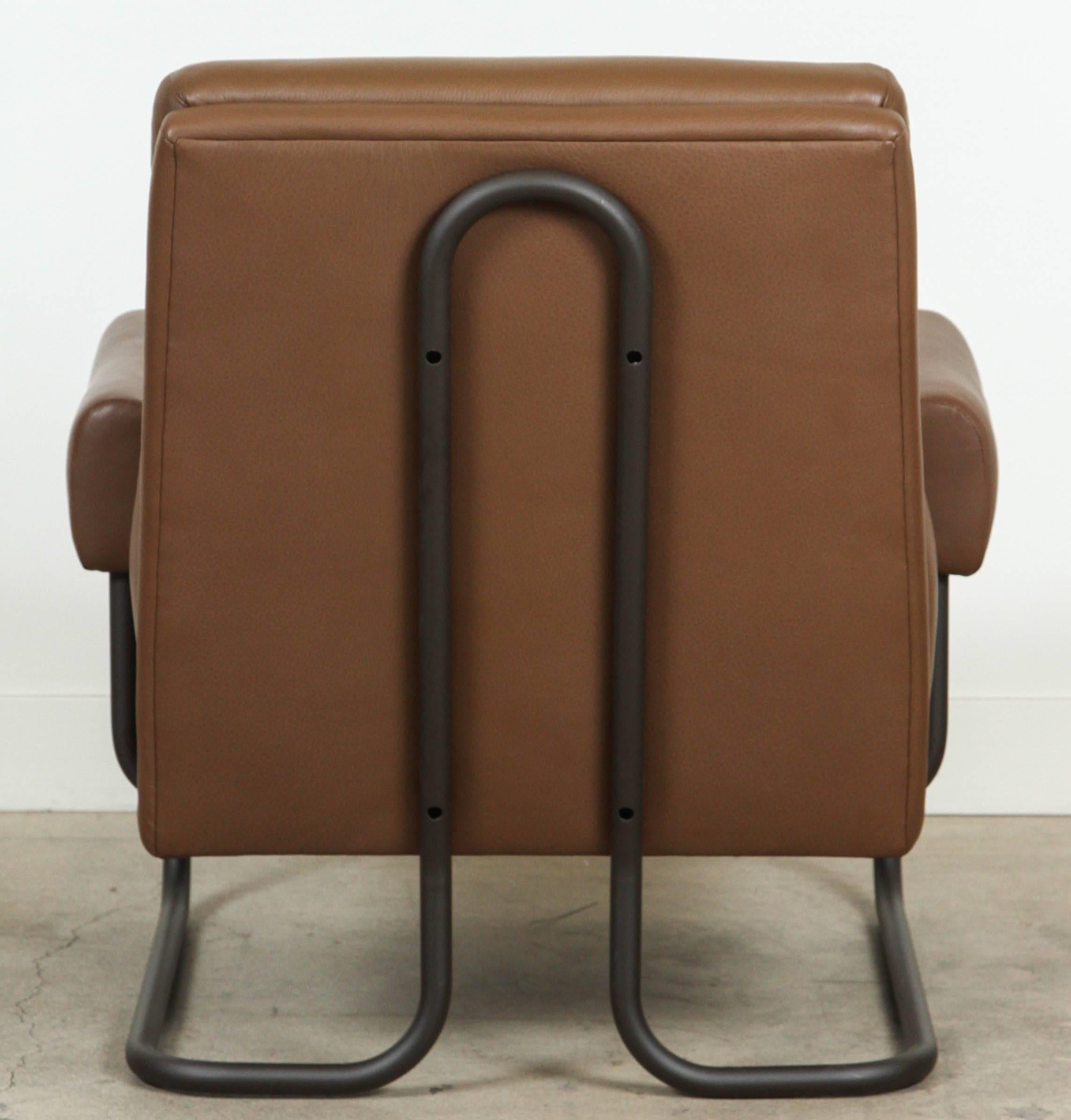 Pair of Bronze and Leather Chairs for Stendig 2