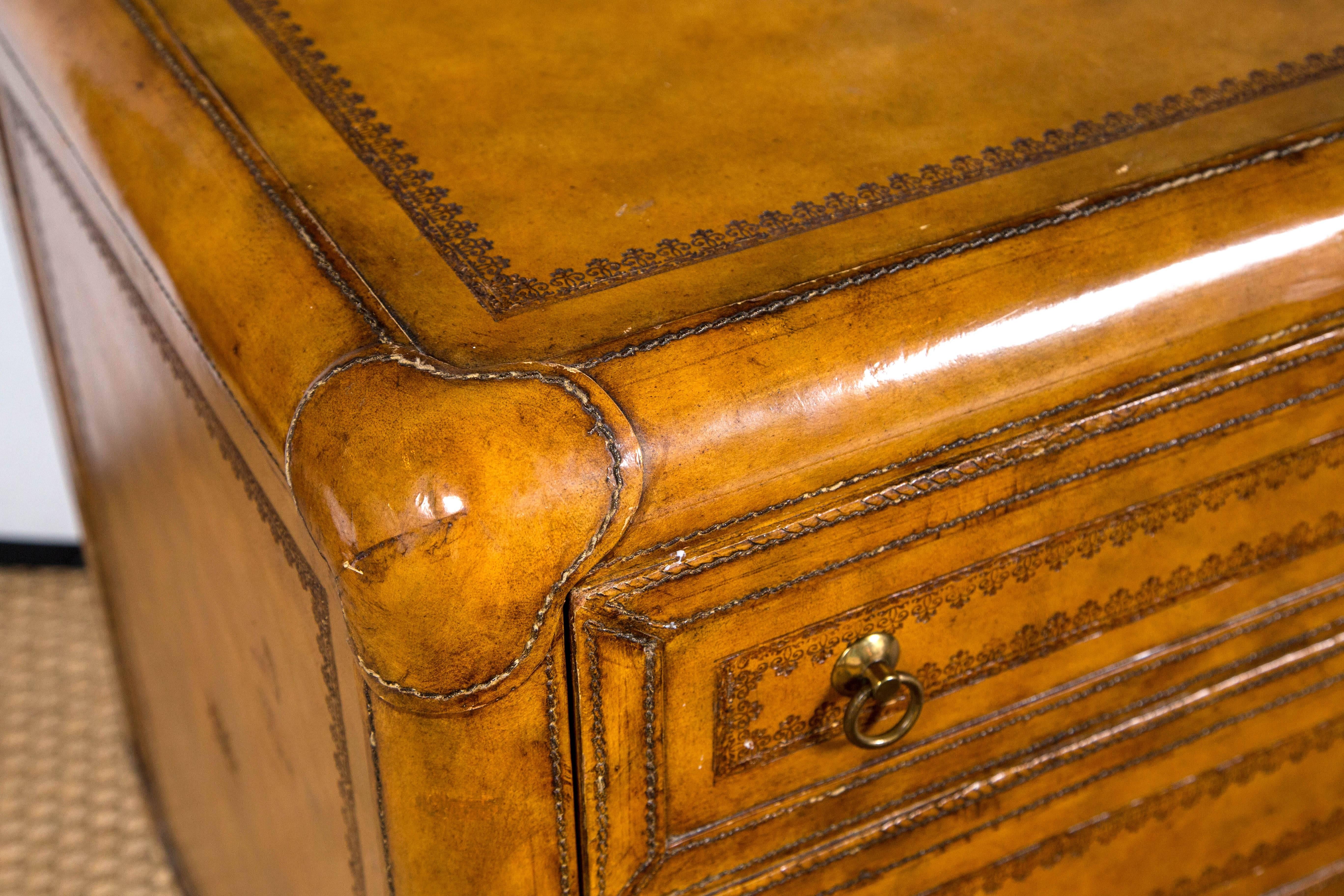 Modern Maitland-Smith Leather-Clad Dresser