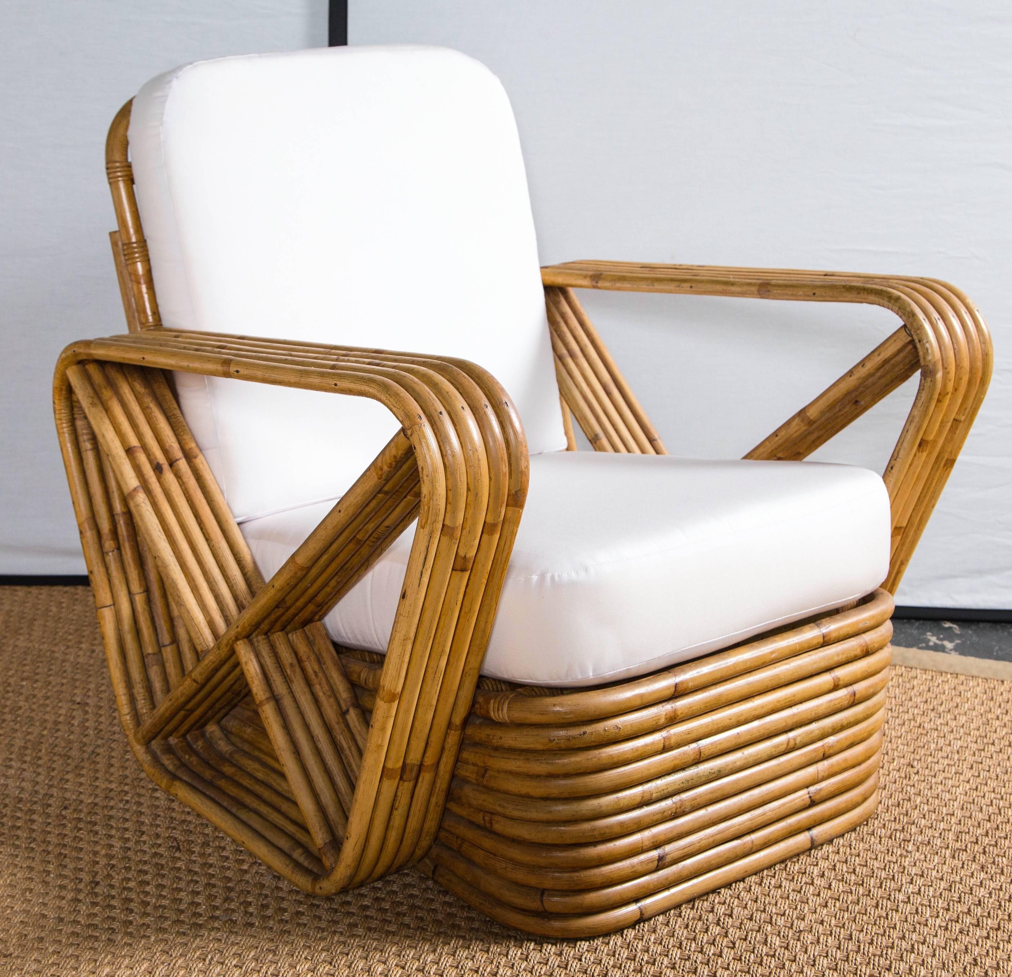 American Rattan Set in the Style of Paul Frankl