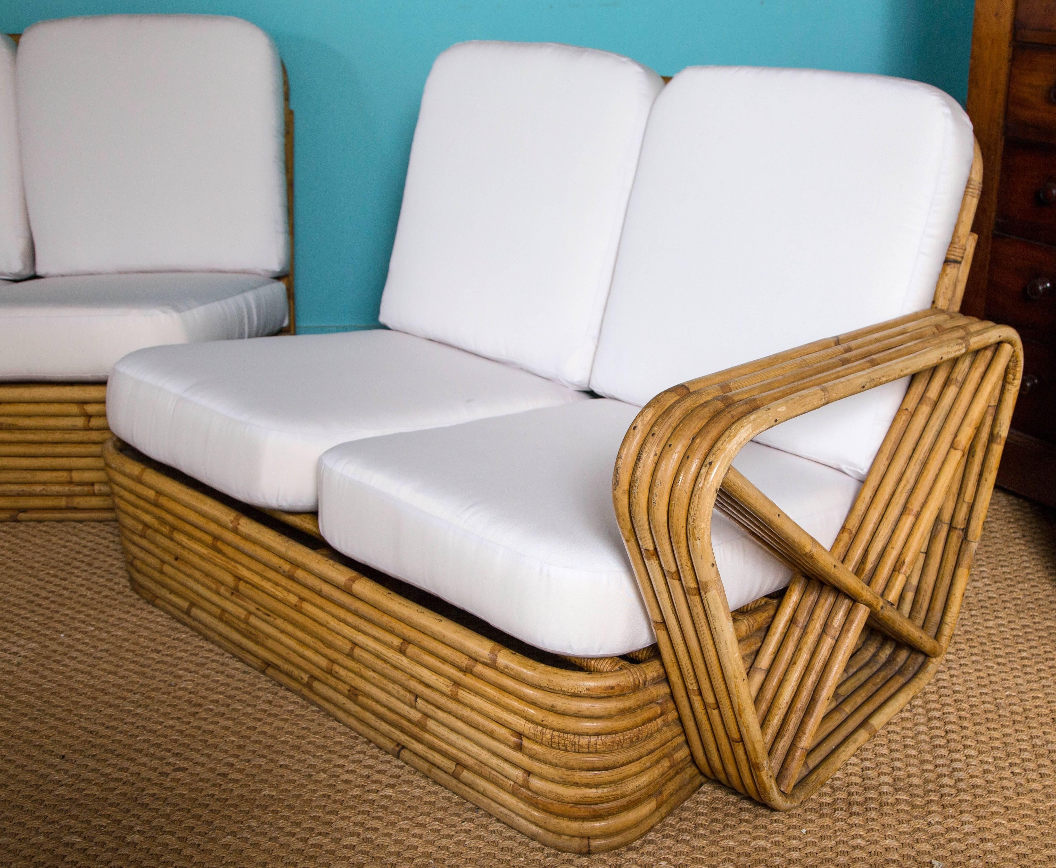 Rattan Set in the Style of Paul Frankl 2