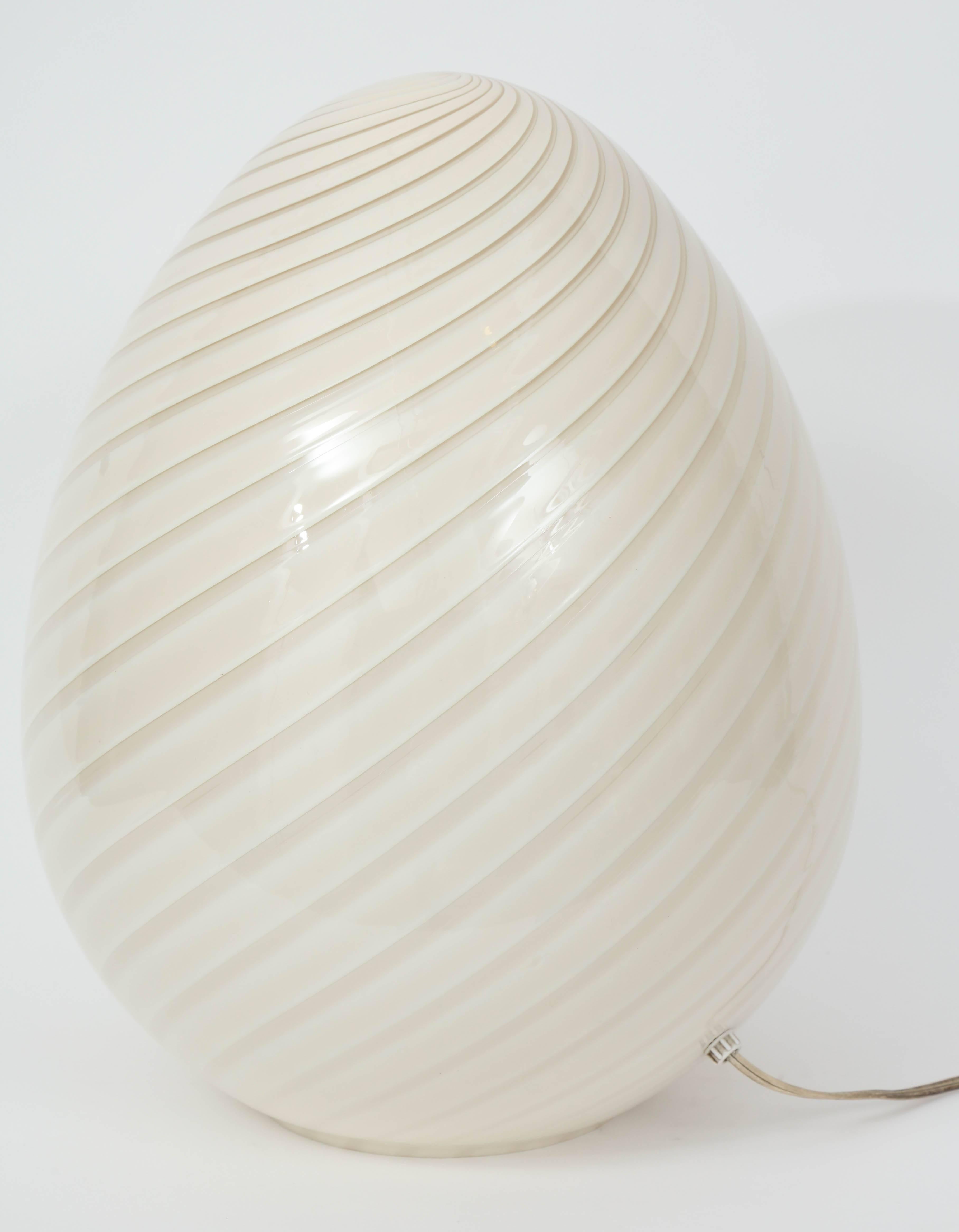 Hand-Crafted Table Lamp, Murano Large Egg