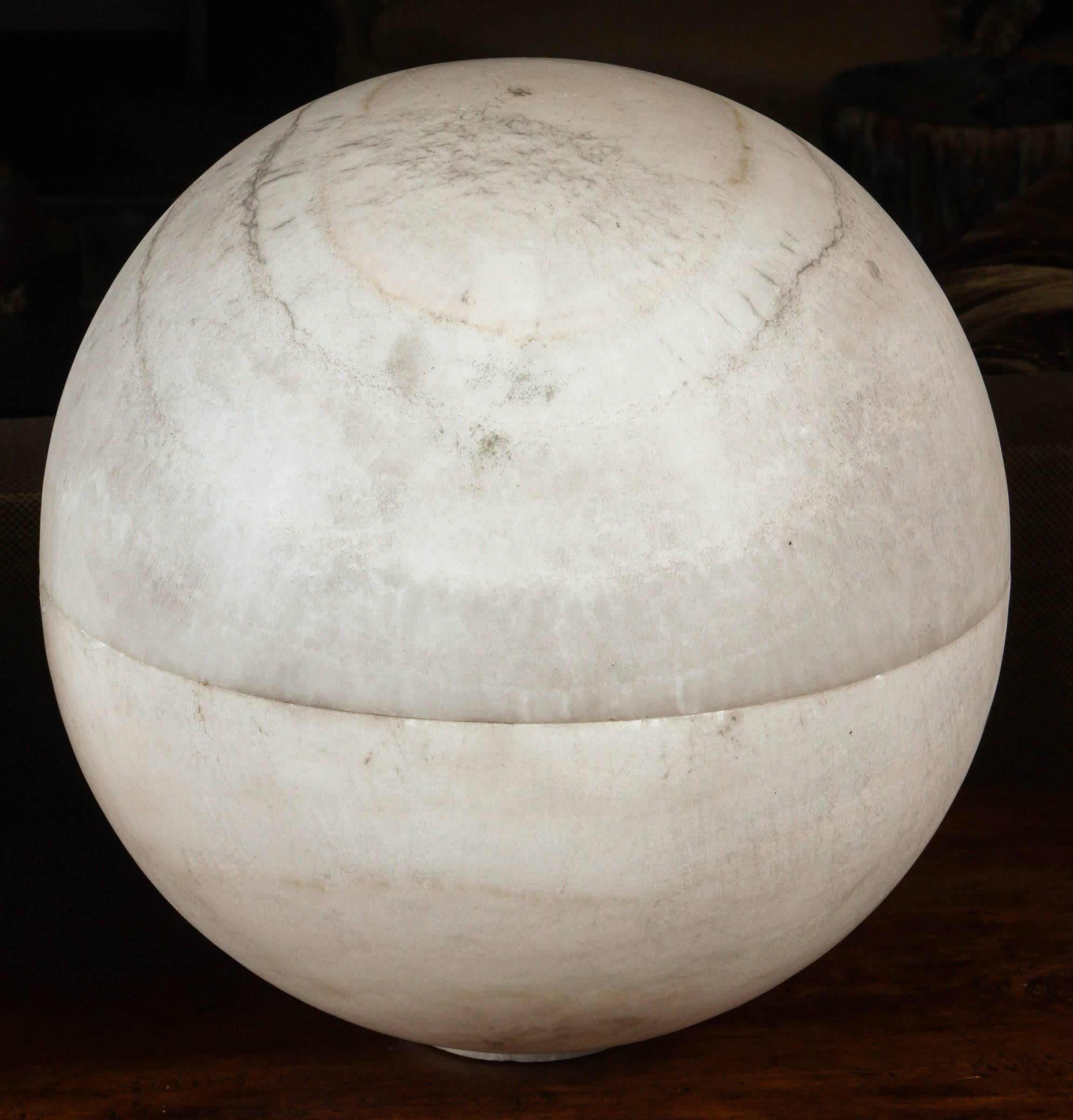Unknown Carved Onyx Sphere Lighted Spheres
