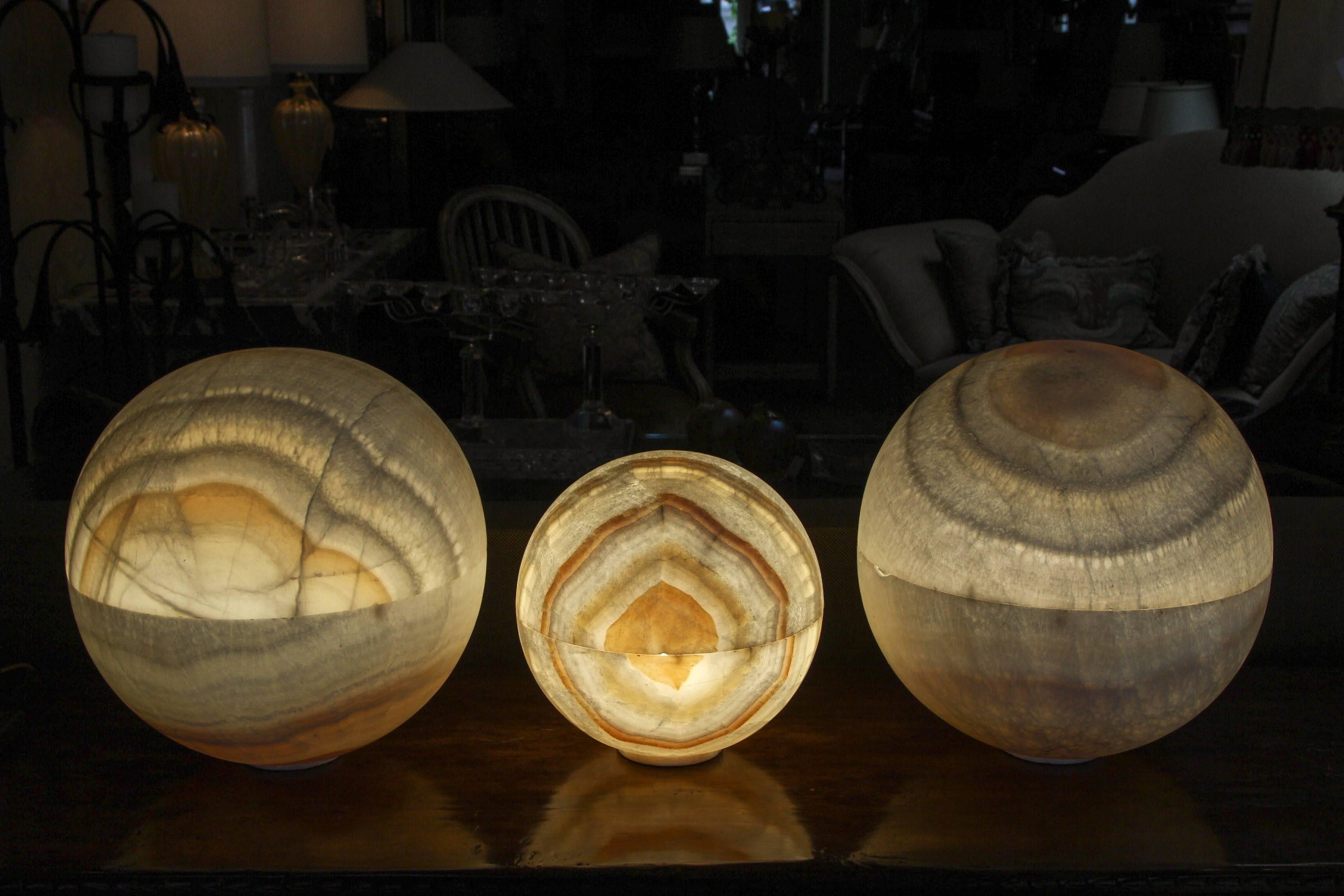 Carved Onyx Sphere Lighted Spheres 2