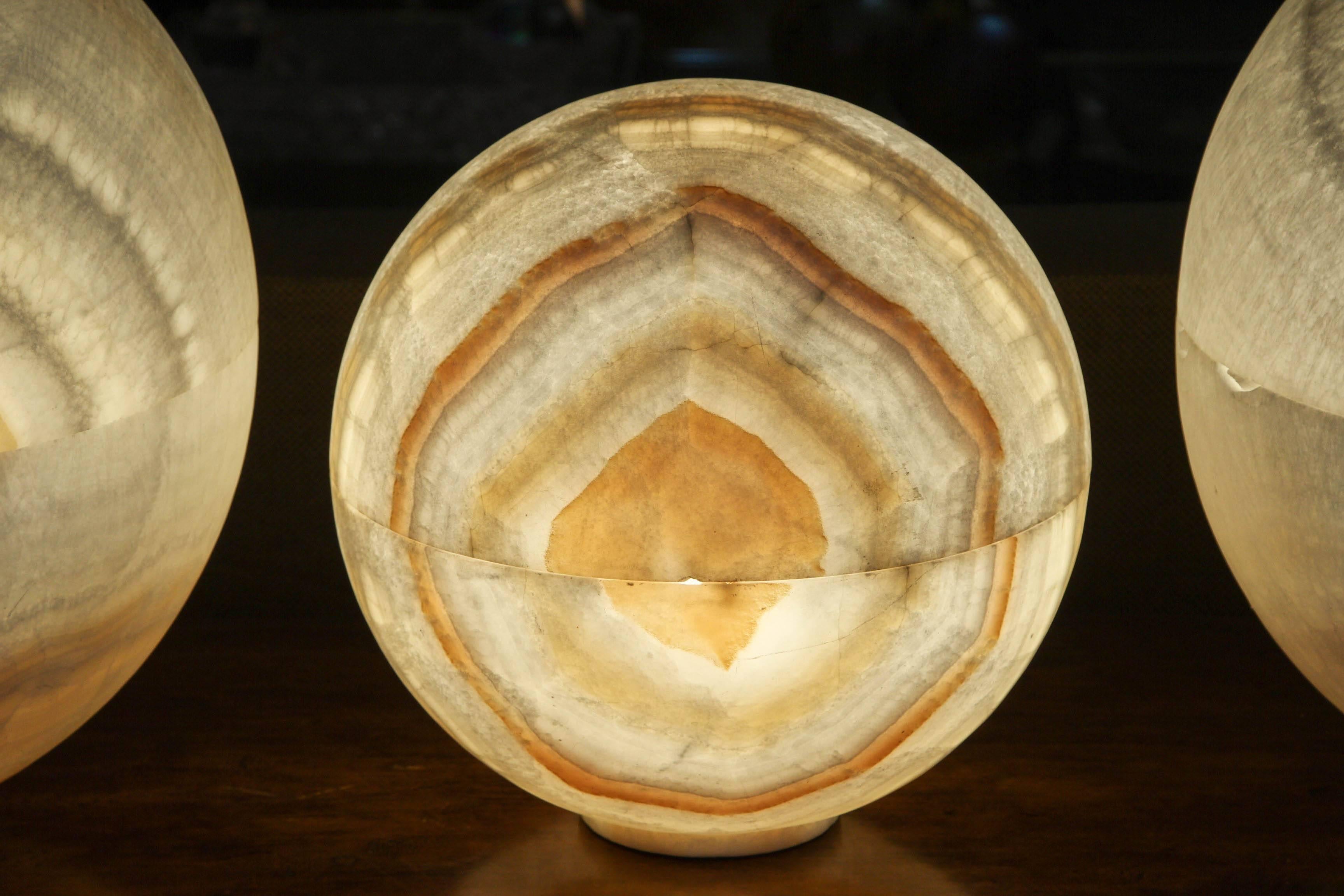 Carved Onyx Sphere Lighted Spheres 3