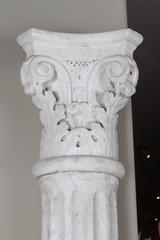 "Pair of Early 19th Century Carved White Marble Columns, Antique Design"