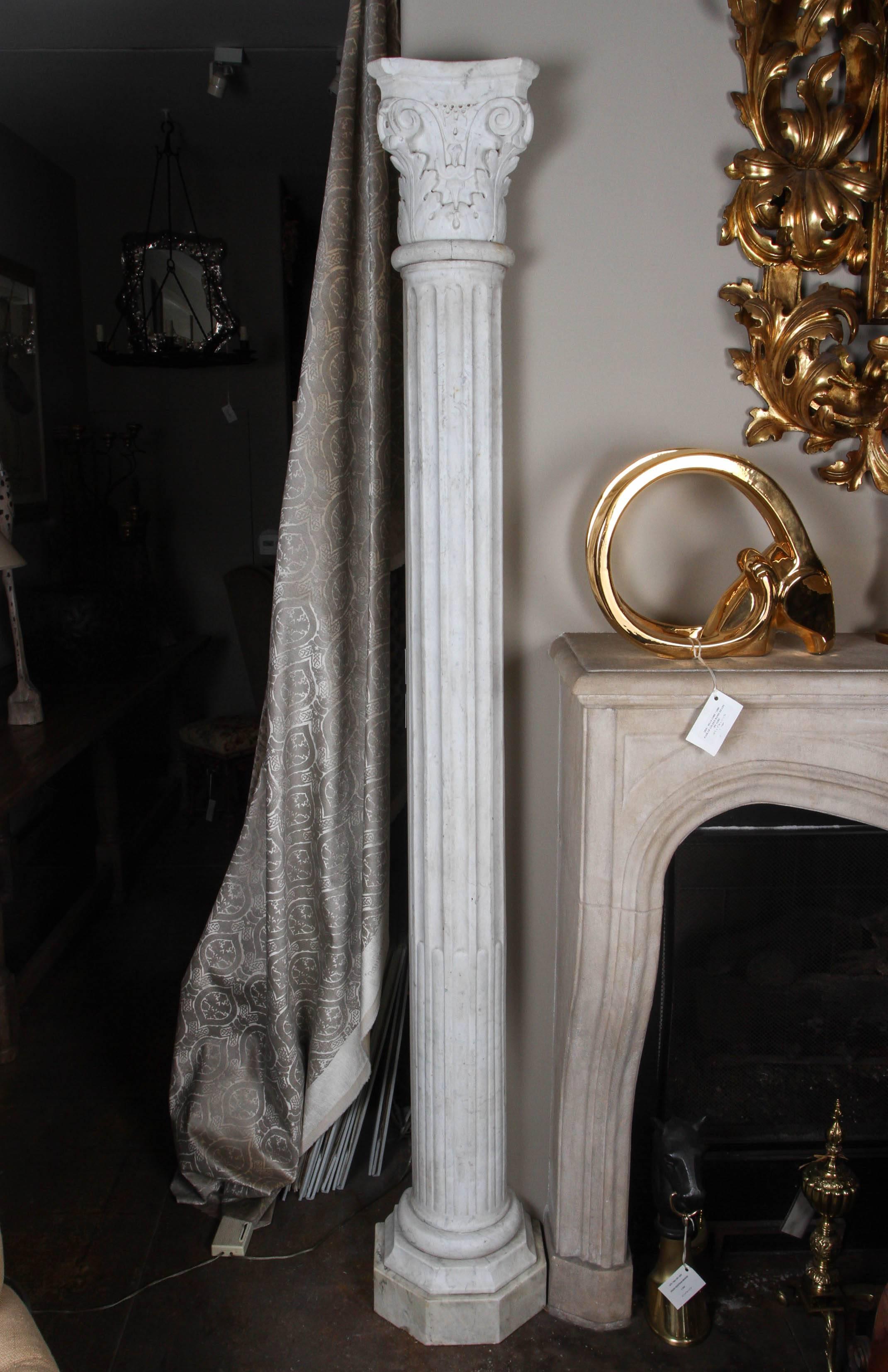 Pair of Early 19th Century Carved Marble Columns For Sale 1