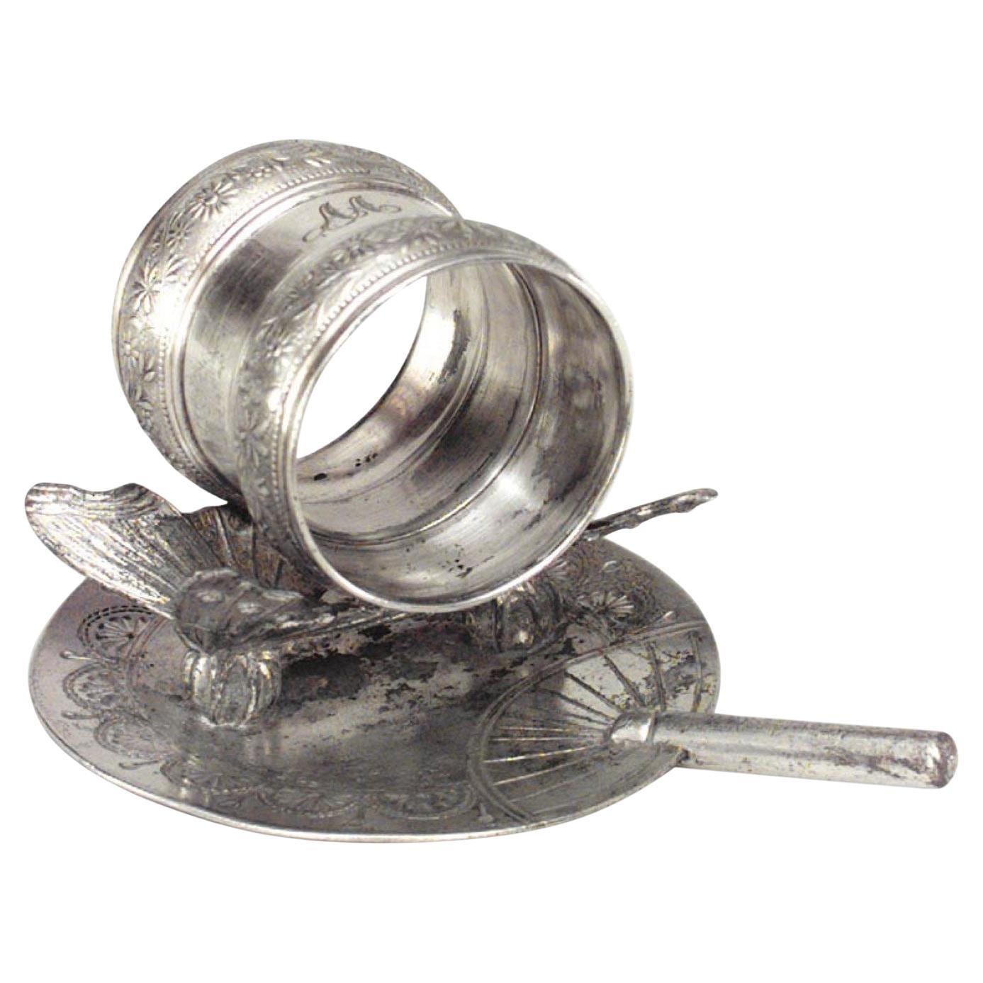 Englisch Viktorianisch Silber Platte Serviettenhalter