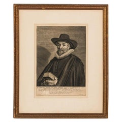 Vintage Framed Dutch Man in Hat Costume Print