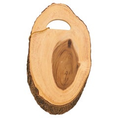 Rustic Cutting Board Tray with Bark Exterior