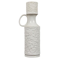 KPM West German Mid-Century Textured White Porcelain Handled Vase