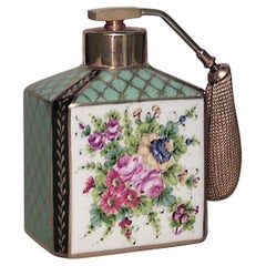 French Victorian Floral Porcelain Perfume Atomizer