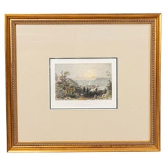 Hudson River Color Engraving of a Town