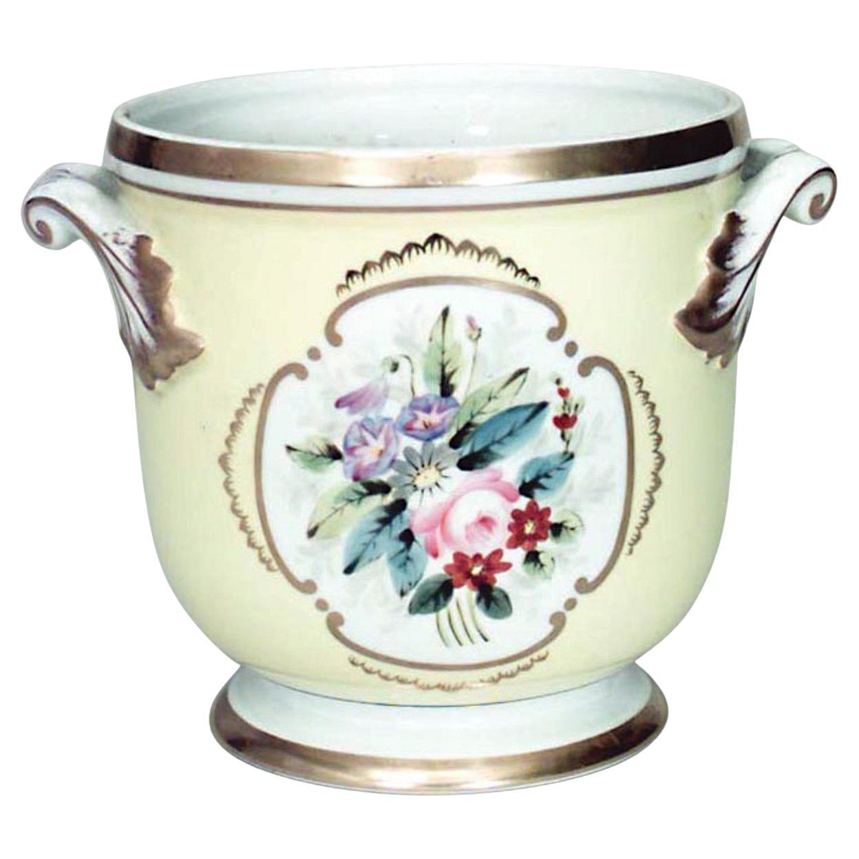 Vaso di porcellana francese vittoriano floreale
