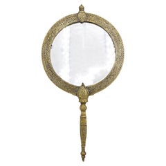 Middle Eastern Brass Hand Mirrror