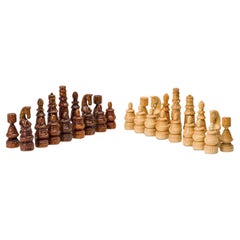 Italian Neoclassic Wooden Chess Set