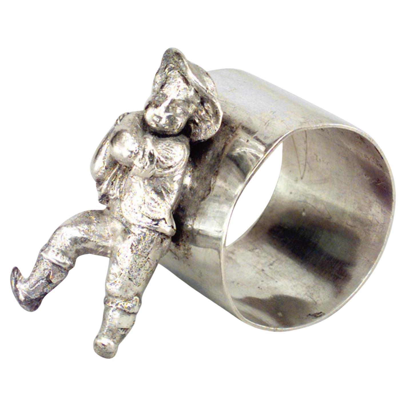 English Victorian Silver Plate Napkin Ring For Sale