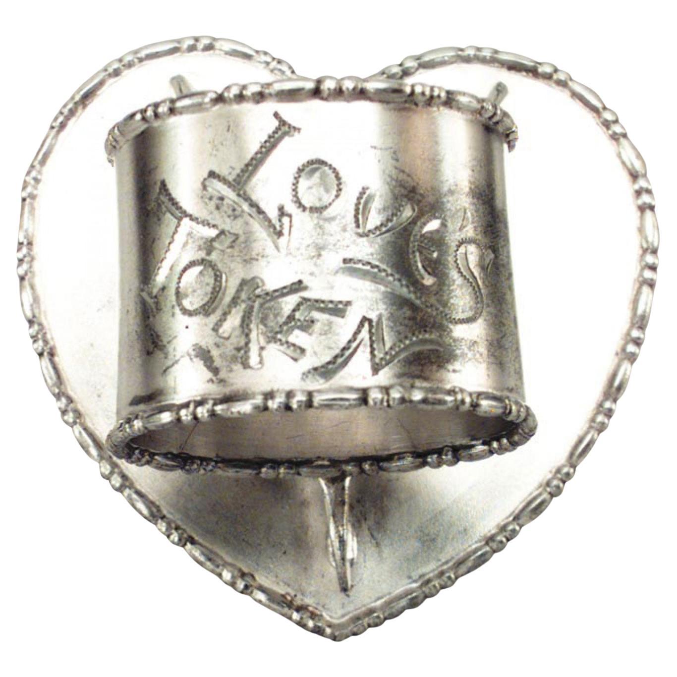 Servilletero victoriano inglés de plata plateada