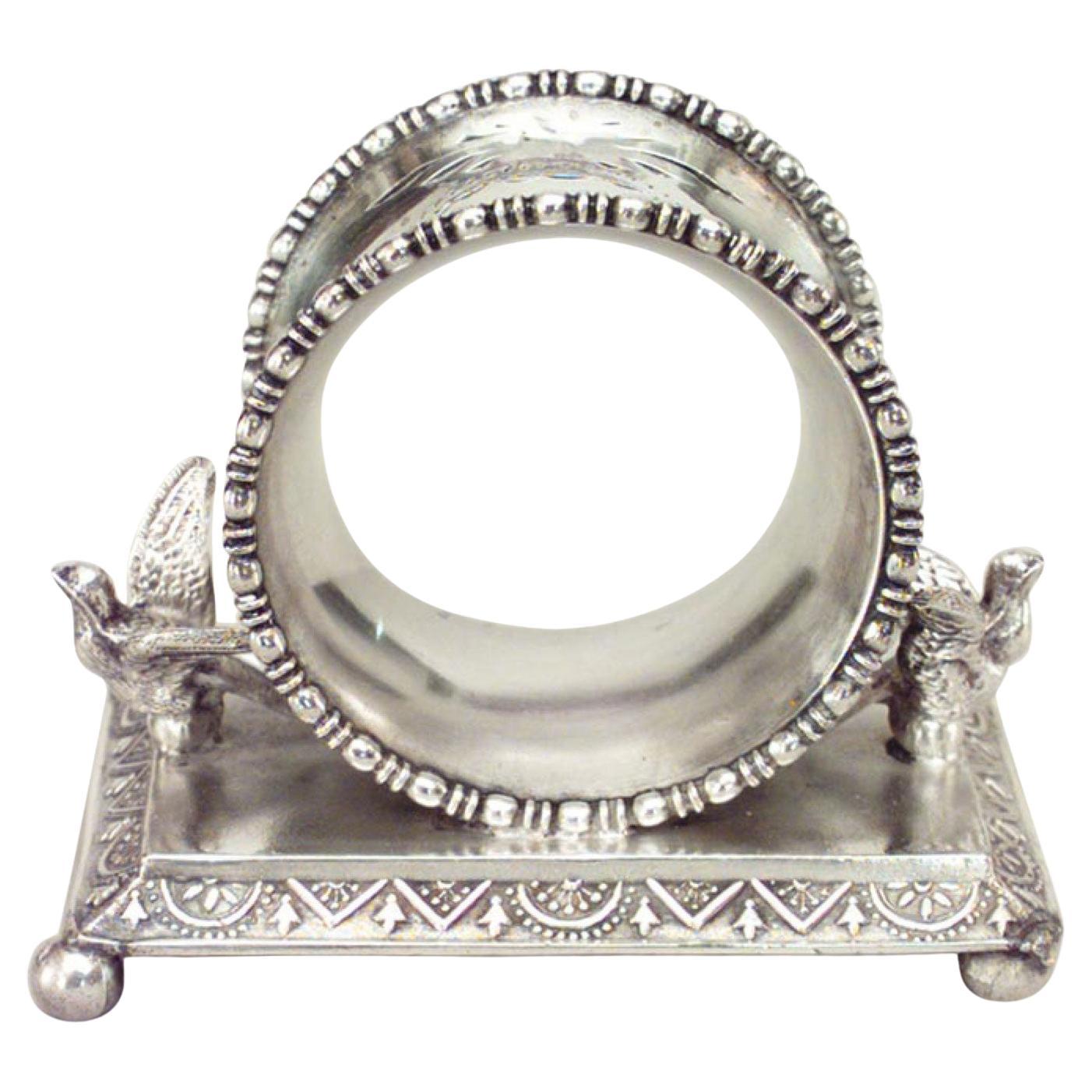 English Victorian Silver Plate Napkin Ring For Sale
