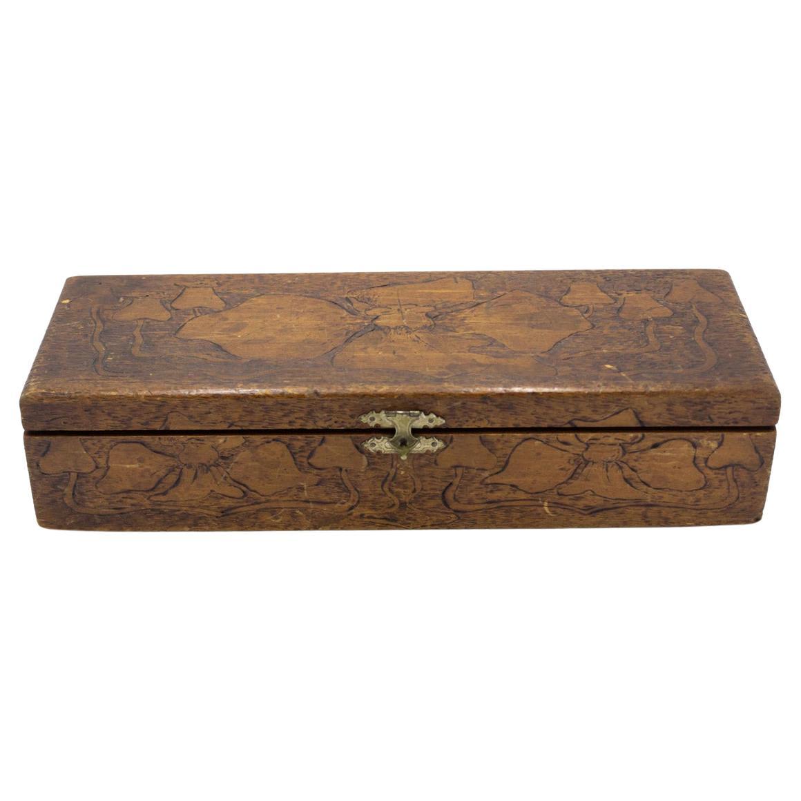 Art Nouveau Carved Wooden Box