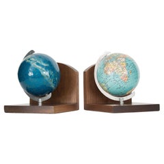 Pair of Revolving Globe Bookends