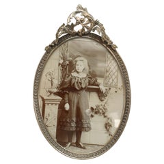 French Victorian Oval Silver Picture Frame