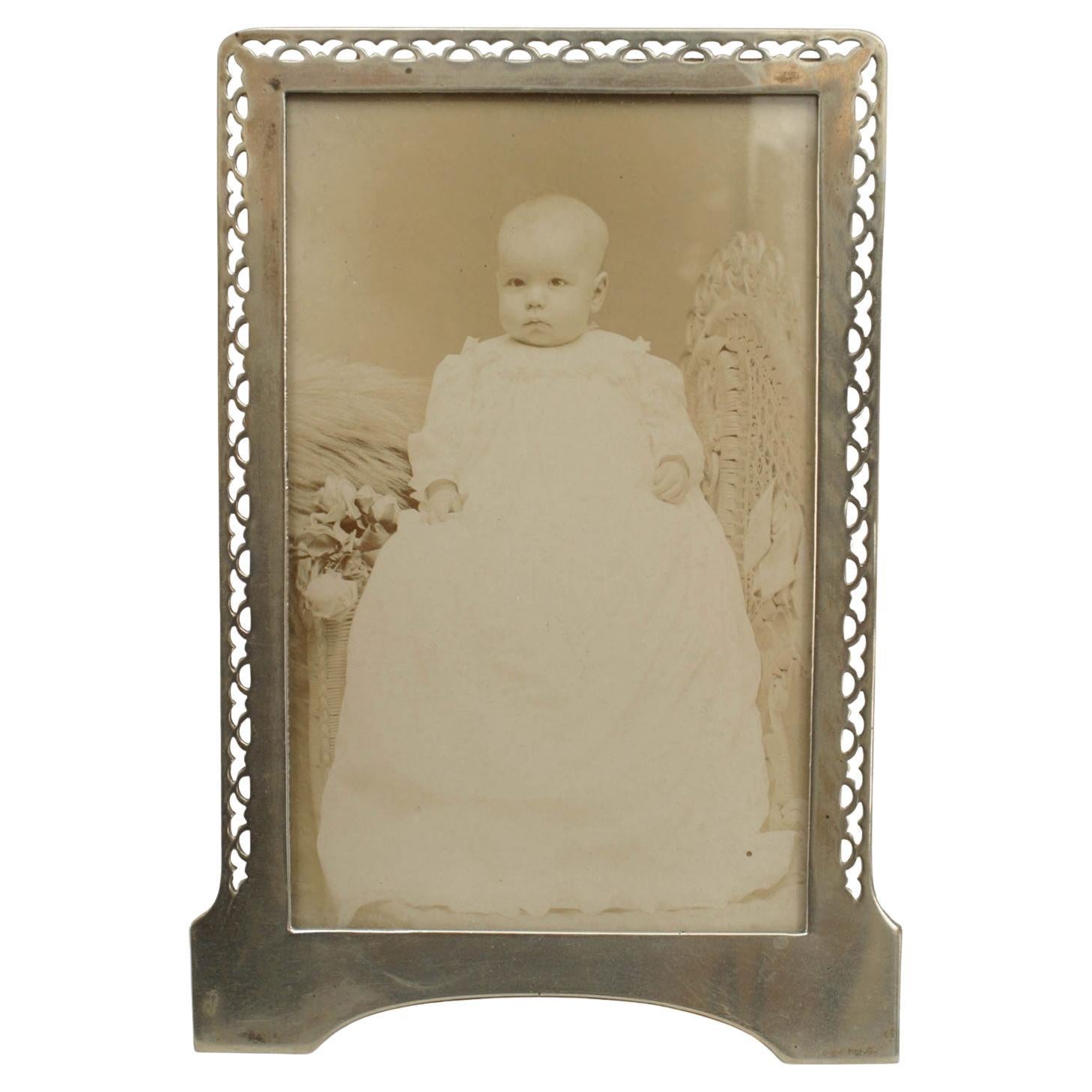 English Arts & Crafts Silver Plate Picture Frame