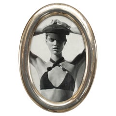 English Victorian Silver Oval Picture Frame