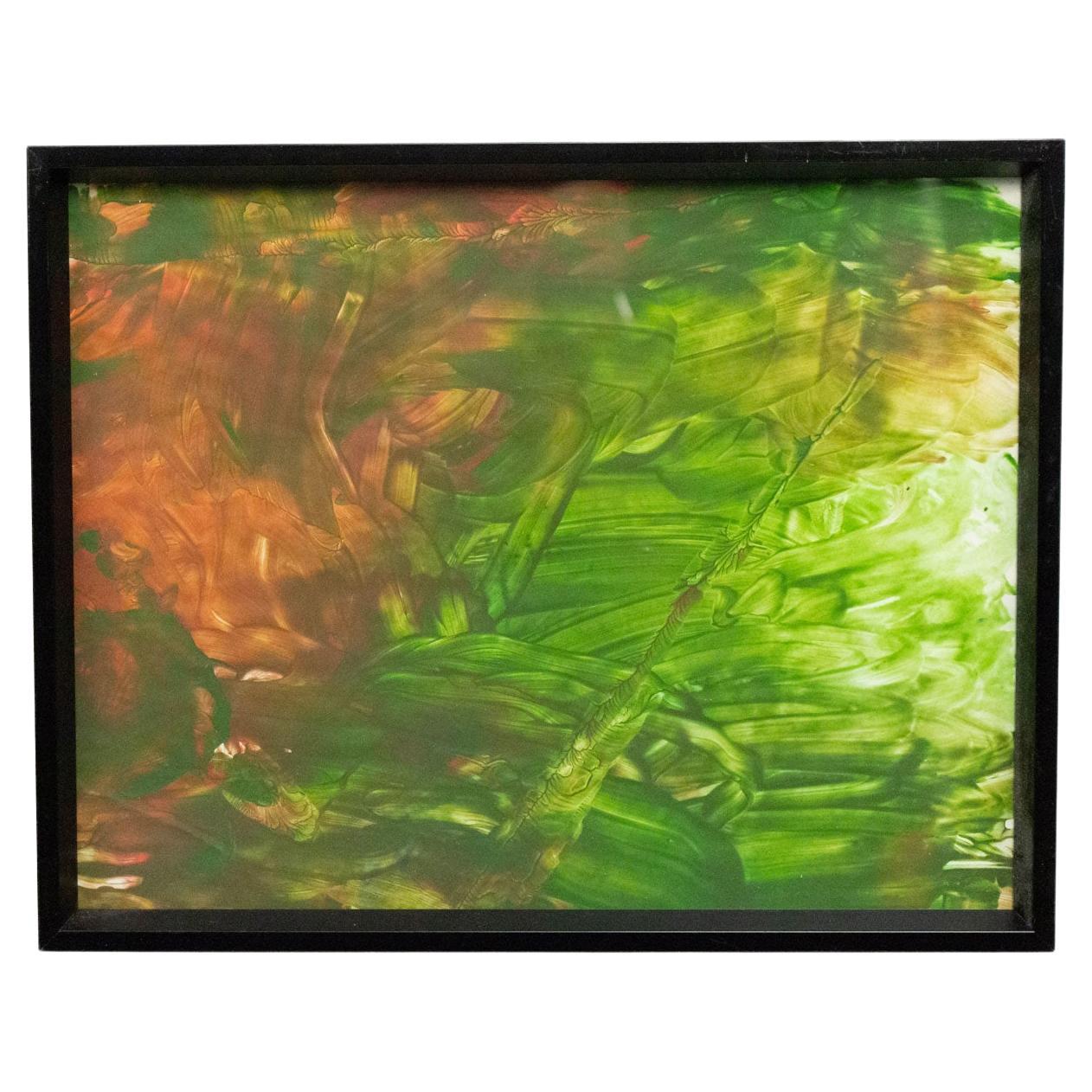 Finger Painting in Green and Red For Sale