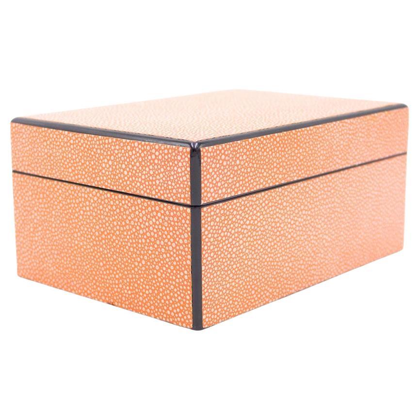Rectangular Orange Shagreen Box