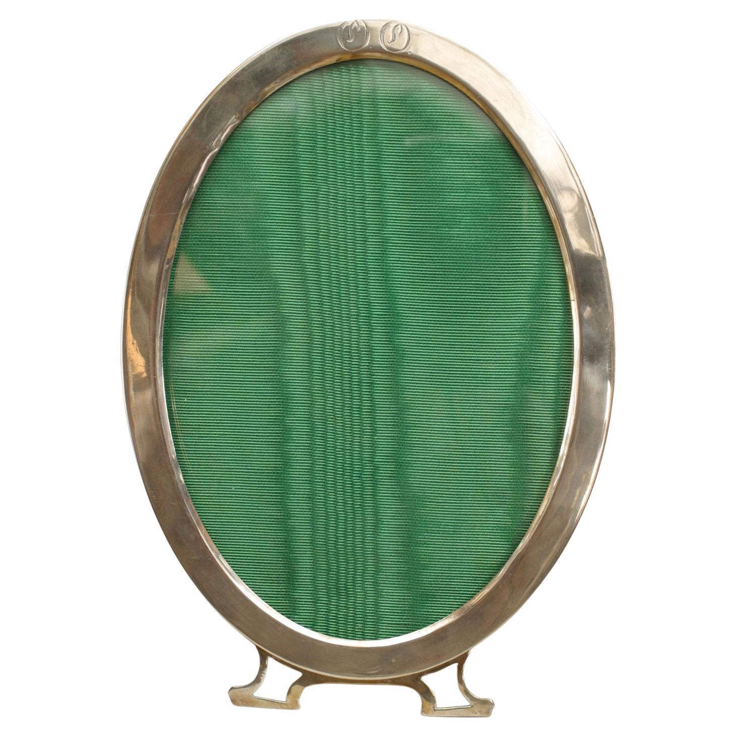 English Victorian Silver Oval Picture Frame