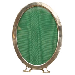 English Victorian Silver Oval Picture Frame