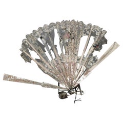 American Victorian Pearl and Lace Hand Fan