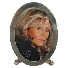 English Victorian Silver Oval Picture Frame