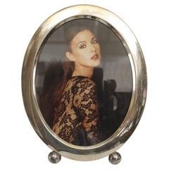 English Victorian Silver Oval Picture Frame