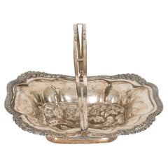 English Victorian Silver Plate Centerpiece Basket