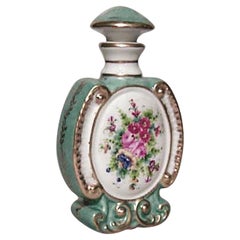 French Victorian Floral Porcelain Perfume Bottle