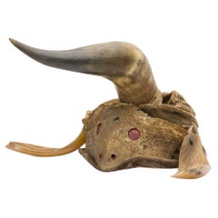 Rustic Continental Horned Taxidermy Helmet