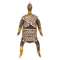 African Cameroon 20th Century Carved Wood & Beaded Namur Doll Female Figure