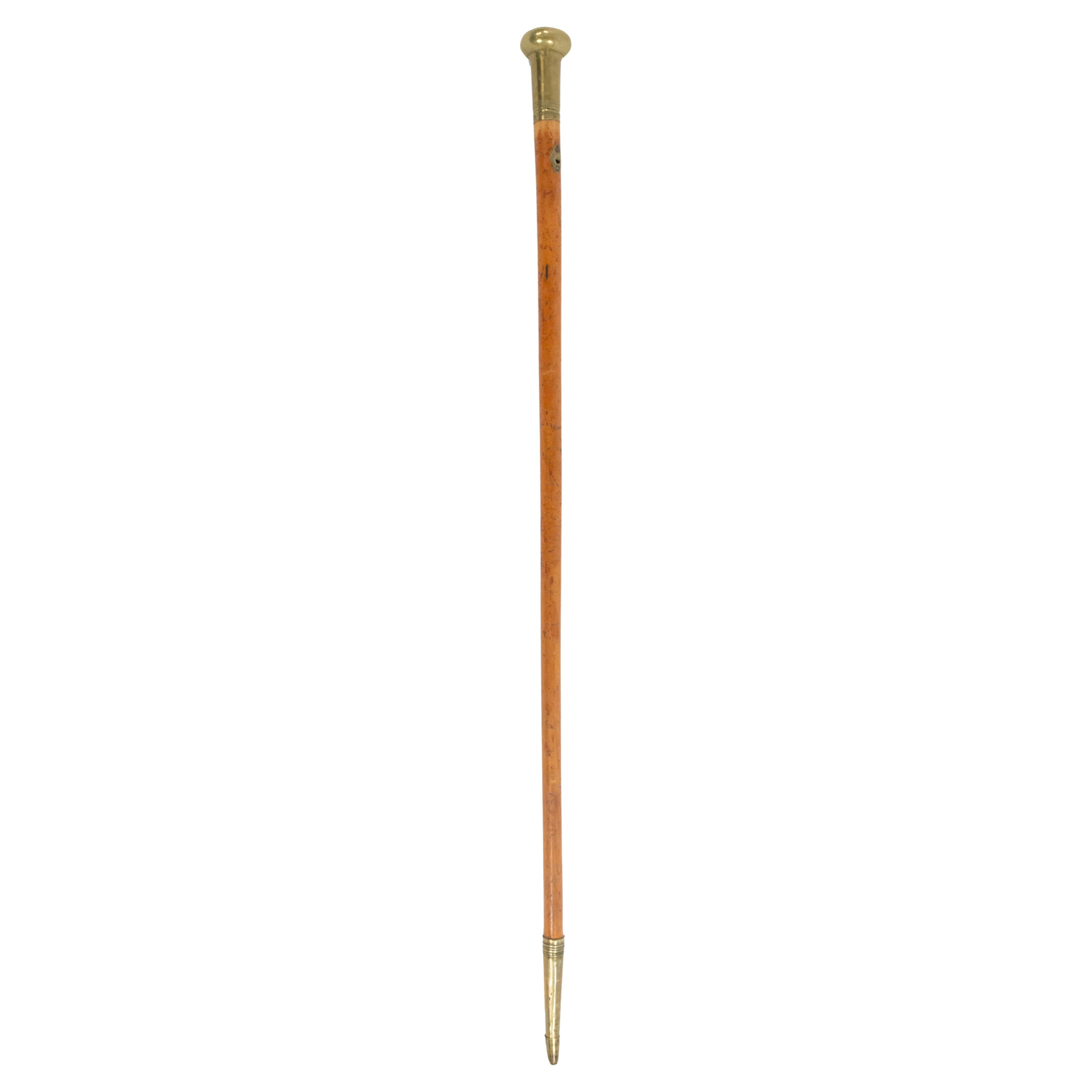 Englischer viktorianischer Stock aus Messing und Holz