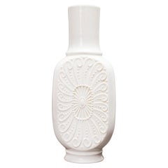 KPM West German Mid-Century Raised Medallion & Spiral Pattern Porcelain Vase