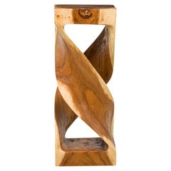 Modernist Carved Wooden Pedestal Table